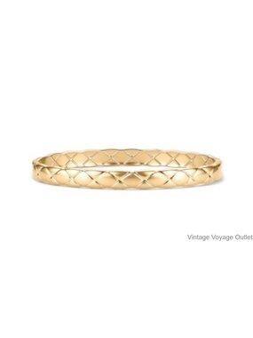 14K Gold Plated Hinged Bangle Bracelet Waterproof Stackable Everyday